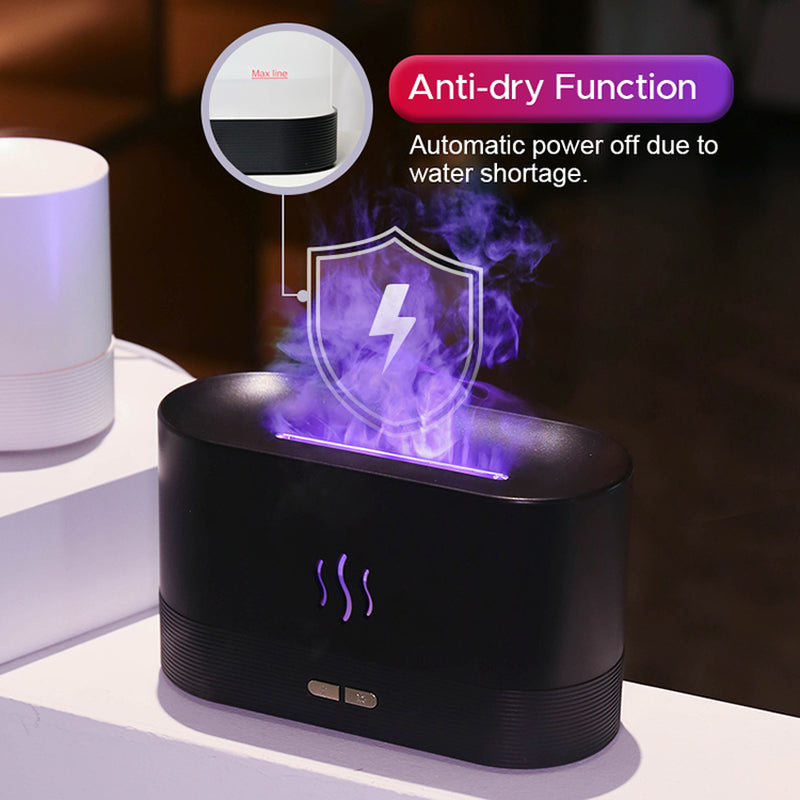 2022 Best Selling USB Ultrasonic Flame Humidifier Led RGB Colorful Essential Oil Fire Flame Aroma Diffuser